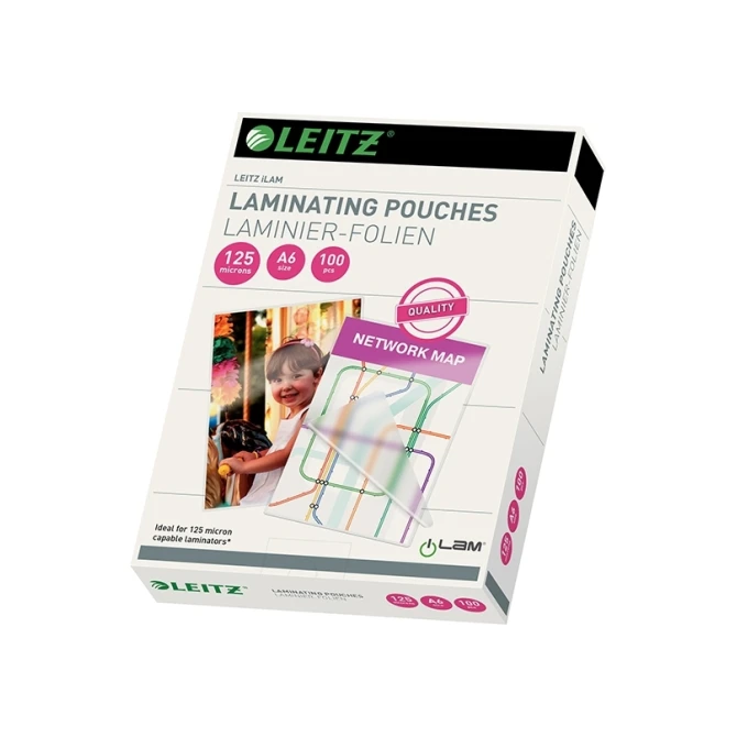 Lamineerhoes LEITZ A6 glans 2x125m (100 stuks)