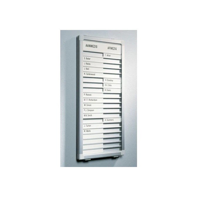 Legamaster Professional Aan-/Afwezigheidsbord voor 30 Personen 770 x 260 x 21 mm Grijs