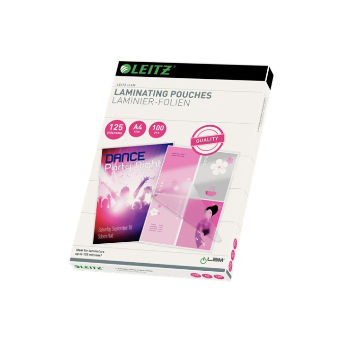 LEITZ Briefformaat Lamineerhoes 125 micron 229 x 292 cm Glanzend (pak 100 stuks) LEITZ Briefformaat Lamineerhoes 125 micron 229 x 292 cm Glanzend (pak 100 stuks)