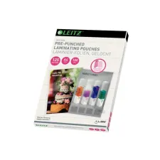 LEITZ Geperforeerde Lamineerhoes A4 229 x 303 mm 2 x 125 micron Glanzend (pak 100 stuks) LEITZ Geperforeerde Lamineerhoes A4 229 x 303 mm 2 x 125 micron Glanzend (pak 100 stuks)