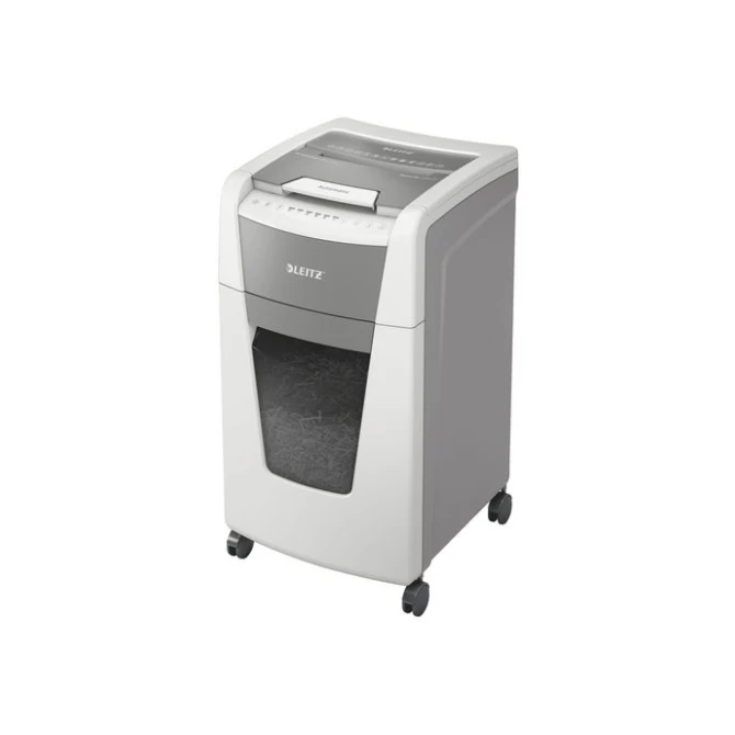 LEITZ IQ Auto+ Office 300 Automatische Papiervernietiger P5 Micro-Cut Snippers 60L 300 Vellen Wit LEITZ IQ Auto+ Office 300 Automatische Papiervernietiger P5 Micro-Cut Snippers 60L 300 Vellen Wit