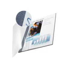 LEITZ Inbindomslagen A4 linnen voor 36-70 vel blauw-transparant (pak 10 stuks)