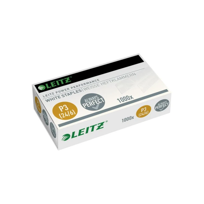 LEITZ Power Performace P3 Nietjes 24/6 Staal Wit (pak 1000 stuks) LEITZ Power Performace P3 Nietjes 24/6 Staal Wit (pak 1000 stuks)