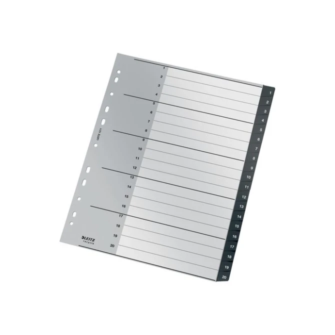 LEITZ Recycle Tabblad PP A4 Maxi 1-20 Wit Zwart