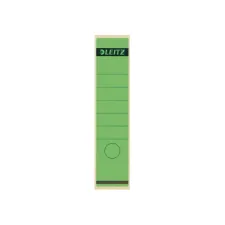 LEITZ Rugetiketten lang zelfklevend Rugbreedte 80 mm 285 x 61 mm groen (pak 10 stuks) LEITZ Rugetiketten lang zelfklevend Rugbreedte 80 mm 285 x 61 mm groen (pak 10 stuks)