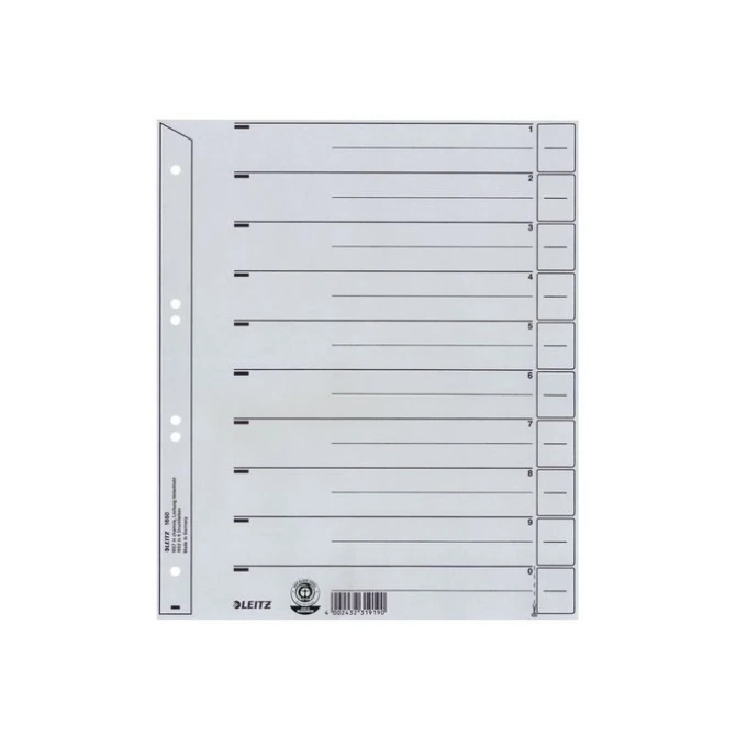 LEITZ Tabbladen A4 200 g/m² Kraftkarton 2- en 4-rings Grijs (pak 100 vel) LEITZ Tabbladen A4 200 g/m² Kraftkarton 2- en 4-rings Grijs (pak 100 vel)