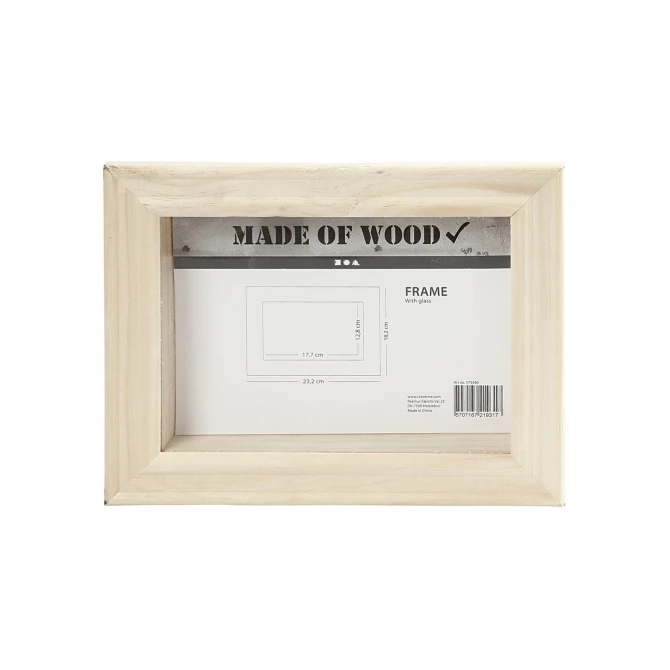 Creotime 3D lijst dubbelzijdig. 18.2 x 23.2 x 2.5 cm. hout en glas