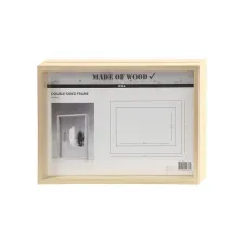 Creotime 3D lijst dubbelzijdig. 22.1 x 30.8 x 4.5 cm. hout en glas