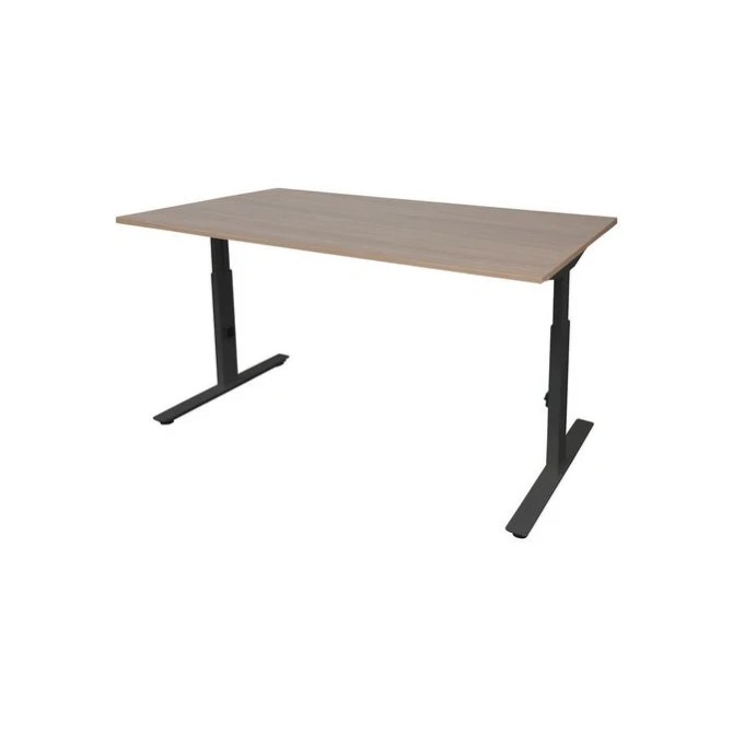 Linesto Plus Verstelbaar Bureau 160 x 80 cm Licht Kersen Zwart Linesto Plus Verstelbaar Bureau 160 x 80 cm Licht Kersen Zwart
