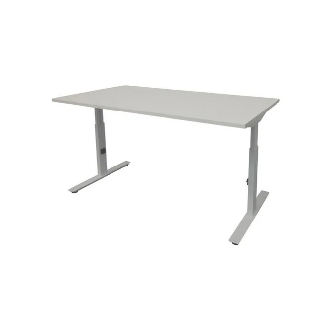 Linesto Plus Verstelbaar Bureau 160 x 80 cm Lichtgrijs Aluminium