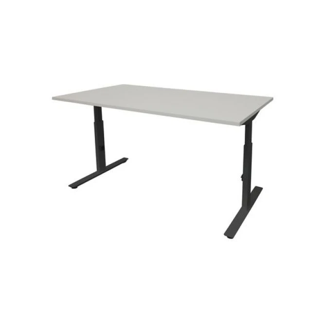Linesto Plus Verstelbaar Bureau 160 x 80 cm Lichtgrijs Zwart