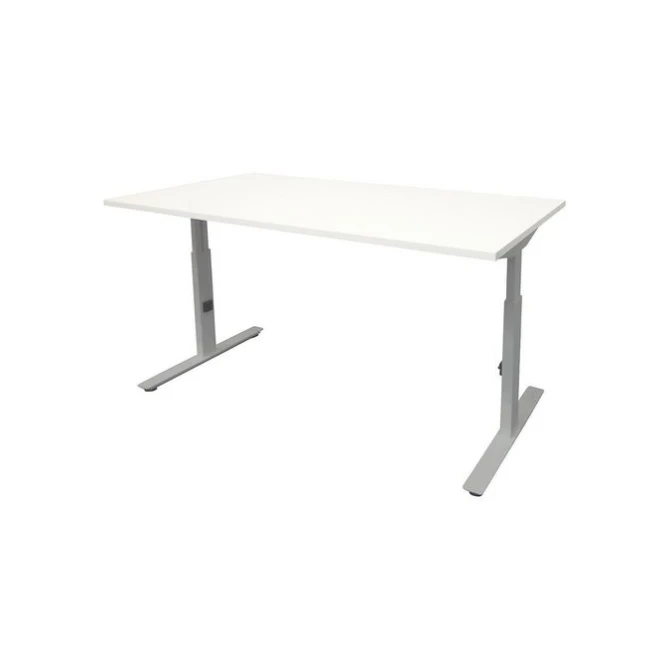 Linesto Plus Verstelbaar Bureau 160 x 80 cm Wit Aluminium