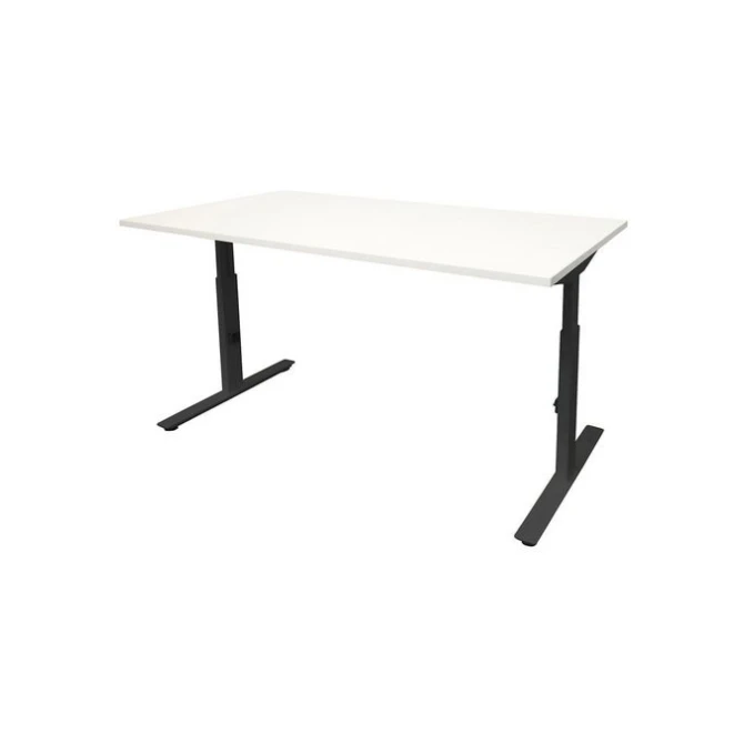 Linesto Plus Verstelbaar Bureau 160 x 80 cm Wit Zwart