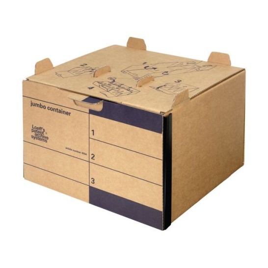 Loeffs Patent Archiefcontainer Karton 400 x 280 x 425 mm Bruin (doos 15 stuks)