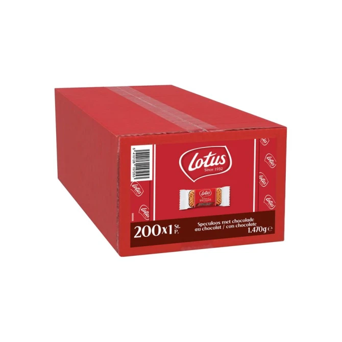 Lotus Bakeries Koekjes Speculoos met chocolade Per stuk verpakt (doos 200 stuks) Lotus Bakeries Koekjes Speculoos met chocolade Per stuk verpakt (doos 200 stuks)