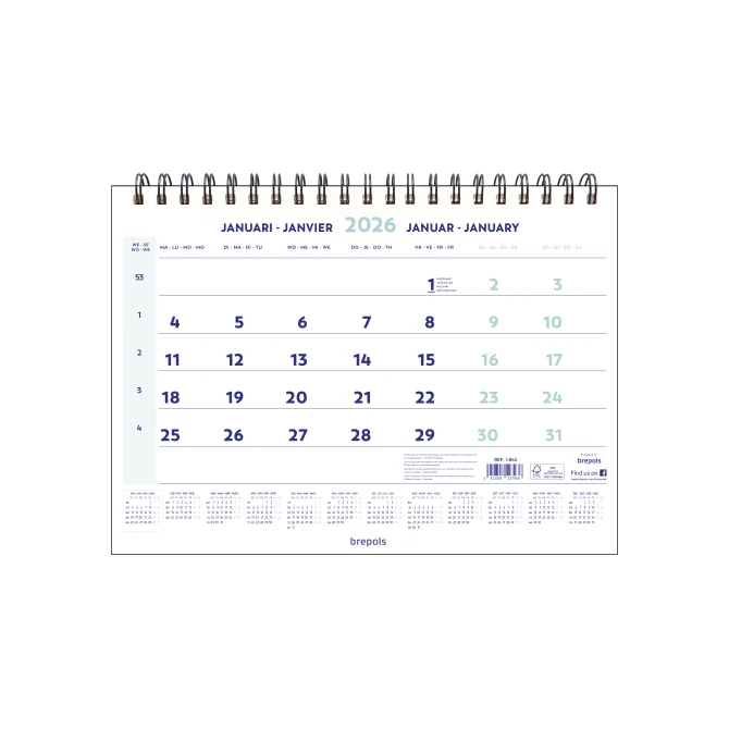 Maandkalender Brepols 4 talig
