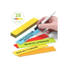 2DOBOARD Magneet 150x25mm herschrijfbaar ass (pak 25 stuks)
