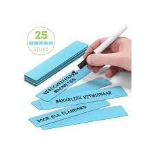 2DOBOARD Magneet 150x25mm herschrijfbaar blauw (pak 25 stuks)