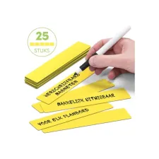 2DOBOARD Magneet 150x25mm herschrijfbaar geel (pak 25 stuks)