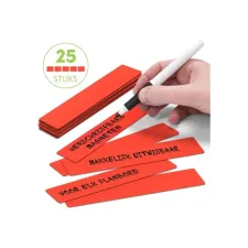 2DOBOARD Magneet 150x25mm herschrijfbaar rood (pak 25 stuks)