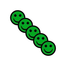 2DOBOARD Magneet 25mm smiley groen (pak 5 stuks)