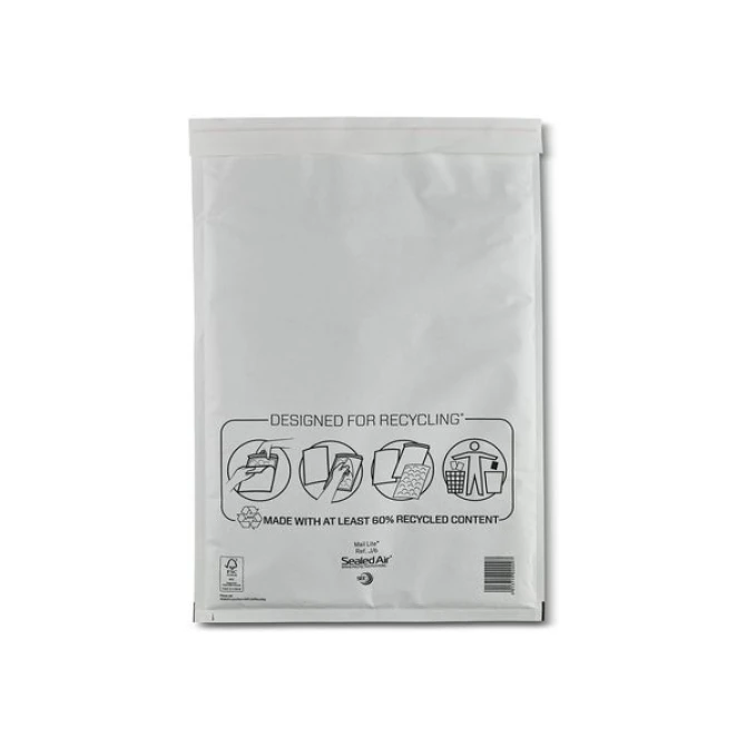 Mail Lite Luchtkussenenvelop MailLite J/6 wit/100 (1 doos x 100 stuks)