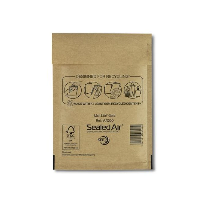 MAIL LITE® Luchtkussenenvelop nr 11 160 x 110 mm Kraftpapier Goud (doos 100 stuks) MAIL LITE® Luchtkussenenvelop nr 11 160 x 110 mm Kraftpapier Goud (doos 100 stuks)