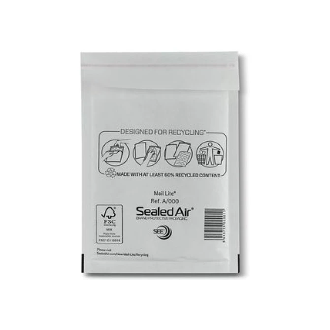 MAIL LITE® Luchtkussenenvelop nr 11 160 x 110 mm Kraftpapier Wit (doos 100 stuks) MAIL LITE® Luchtkussenenvelop nr 11 160 x 110 mm Kraftpapier Wit (doos 100 stuks)