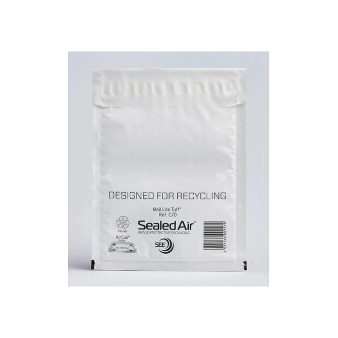 MAIL LITE Tuff® C0 Luchtkussenenvelop 210x150 mm PP Wit (doos 100 stuks)