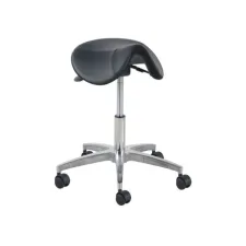 Matera Kruk Klein Aluminium Voet Splitleer Hoogte 46 - 58 cm Zwart