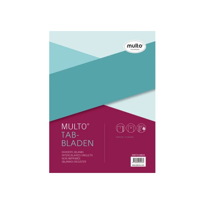 Multo Eco Tabbladen karton 5 tabs A4 assorti Multo Eco Tabbladen karton 5 tabs A4 assorti
