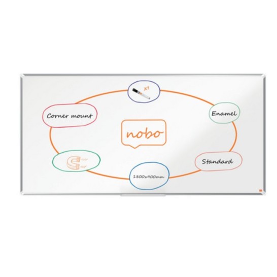 NOBO Premium Plus Magnetisch Whiteboard Emaille 1800 x 900 mm Wit