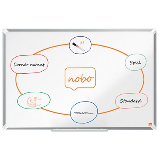 NOBO Whiteboard  Premium Plus Magnetisch Staal 90x60cmm