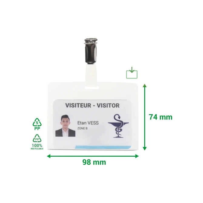 Naambadge Tarifold 98x74mm clip/pk50