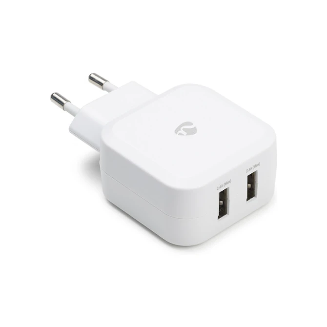 Nedis USB A oplader | Nedis | 2 poorten (USB A 24W Wit)