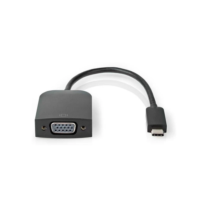 Nedis USB C naar VGA adapter | Nedis | 0.2 meter (1920x1200@60Hz. Verguld. Zwart)
