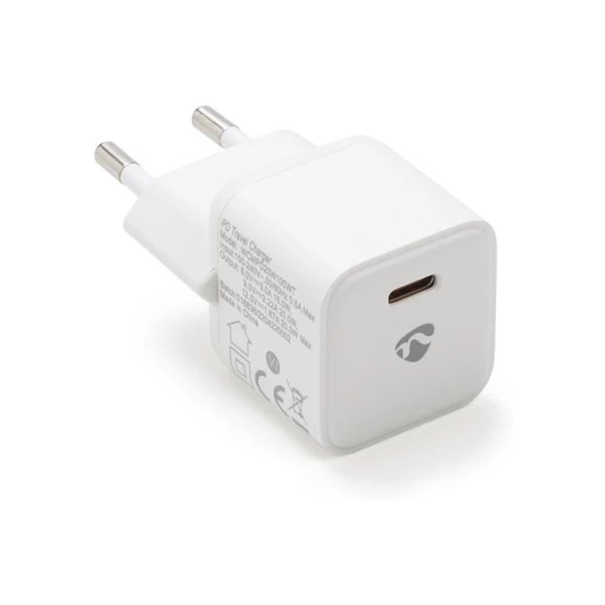 Nedis USB C snellader | Nedis | 1 poort (USB C 20W Power Delivery Wit)