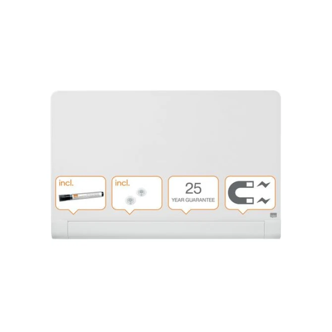 NOBO Diamond Glasbord Magnetisch Beschrijfbaar Veiligheidsglas 1260 x 711 mm Zwart