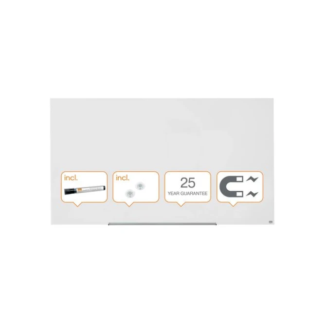 NOBO Diamond Glasbord Magnetisch Beschrijfbaar Veiligheidsglas 1883 x 1053 mm Wit