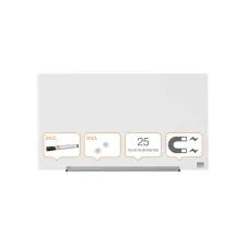NOBO Diamond Glasbord Magnetisch Beschrijfbaar Veiligheidsglas 677 x 381 mm Wit