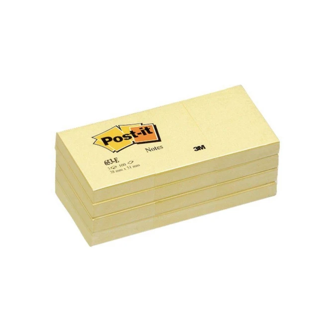 Post-it Notes Canary Yellow 38 x 51 mm (pak 12 blokken)