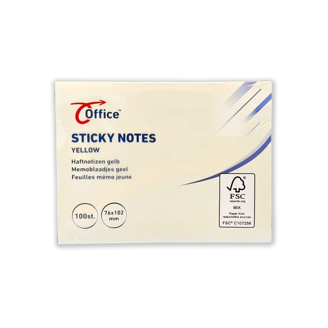 Notitieblok OC 76x101mm pastel geel Notitieblok OC 76x101mm pastel geel