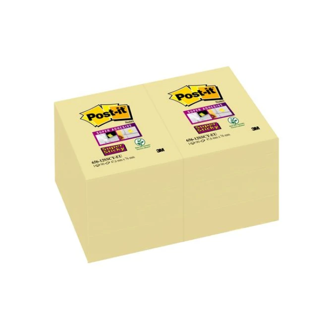 Post-it Super Sticky Notes Canary Yellow 47.6 x 76 mm (pak 12 blokken) Post-it Super Sticky Notes Canary Yellow 47.6 x 76 mm (pak 12 blokken)