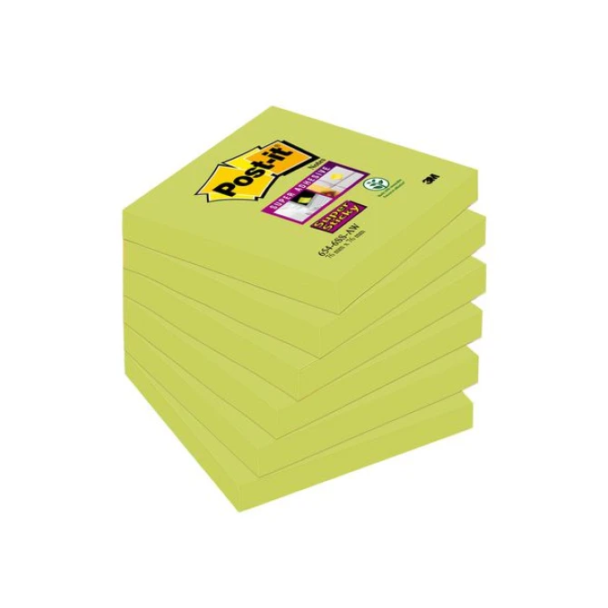 Post-it Super Sticky Notes 76 x 76 mm Groen (pak 6 x 90 vel) Post-it Super Sticky Notes 76 x 76 mm Groen (pak 6 x 90 vel)