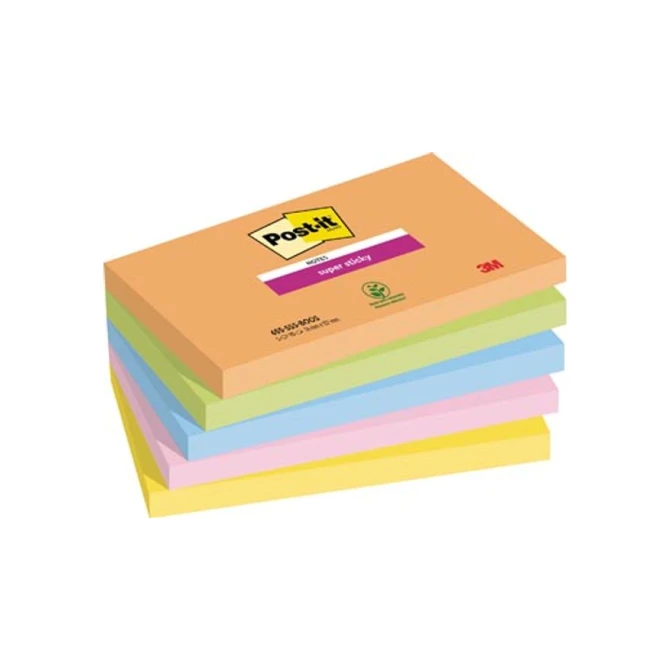 Super Sticky POST-IT Notes Boost Colour Collection 76 x 127 mm
