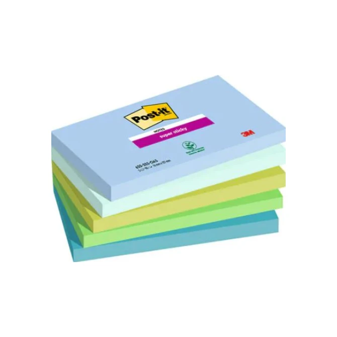 Super Sticky POST-IT Notes Oasis Colour Collection 76 x 127 mm