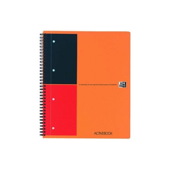 OXFORD International Activebook A4+ Gelinieerd 4-gaats Oranje (pak 5 stuks)