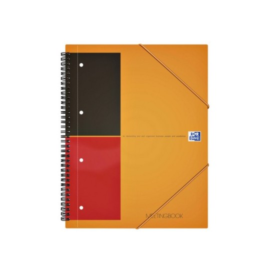 OXFORD International Meetingboek A4+ Gelinieerd 4-gaats Oranje (pak 5 stuks)