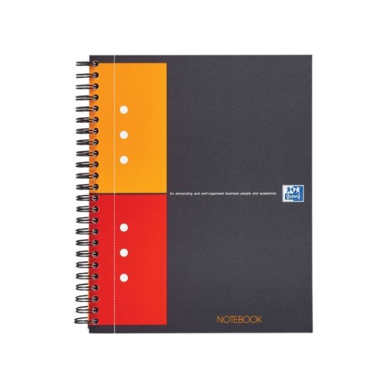 OXFORD International Notitieboek A5+ Geruit 5 mm 10-gaats Grijs (pak 5 stuks)