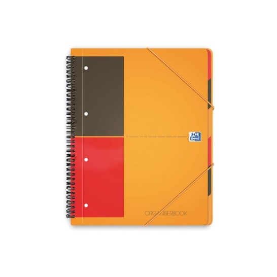 OXFORD International Organiserbook A4 Gelinieerd 4-gaats Oranje (pak 5 stuks)